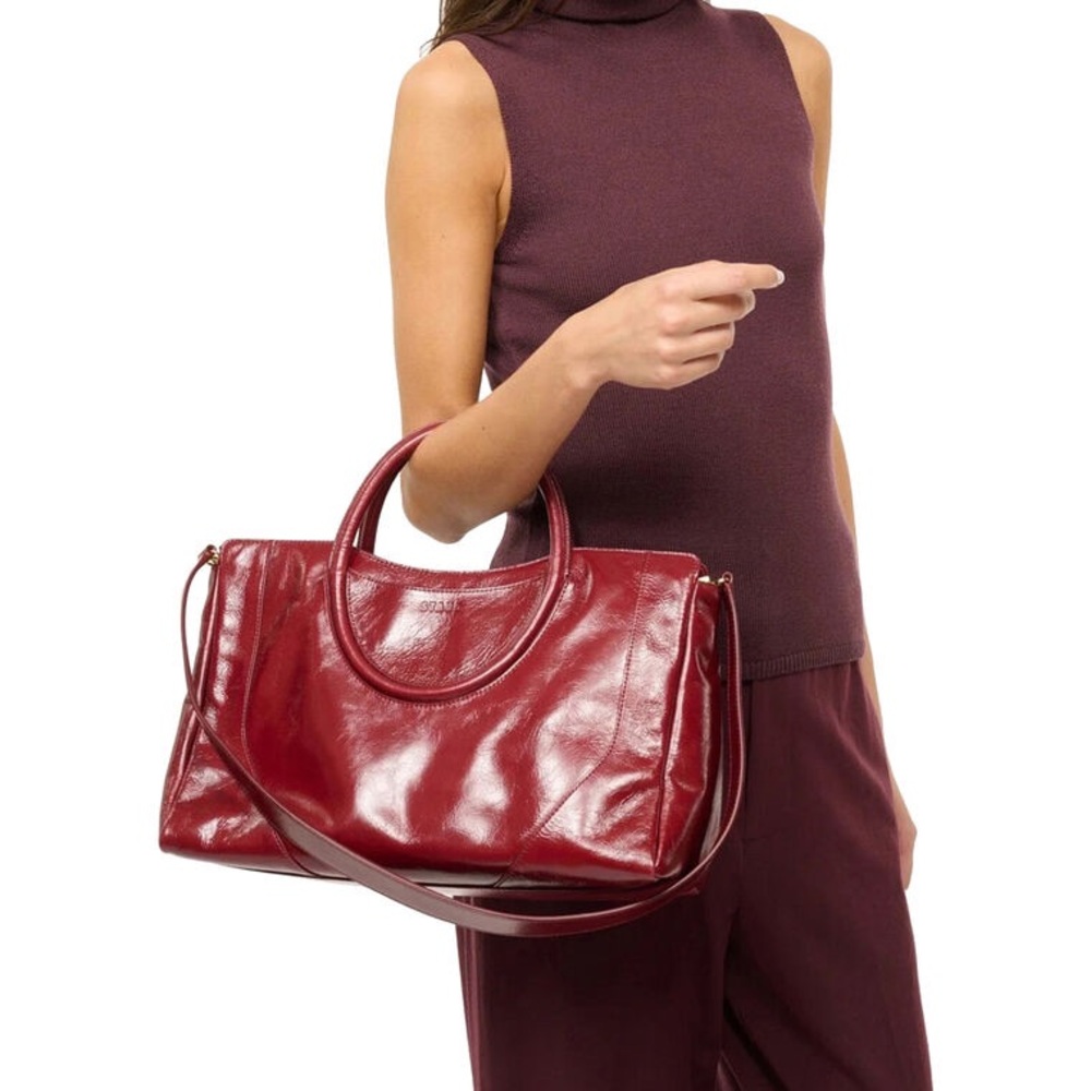 STAUD Burgundy Leather Bag